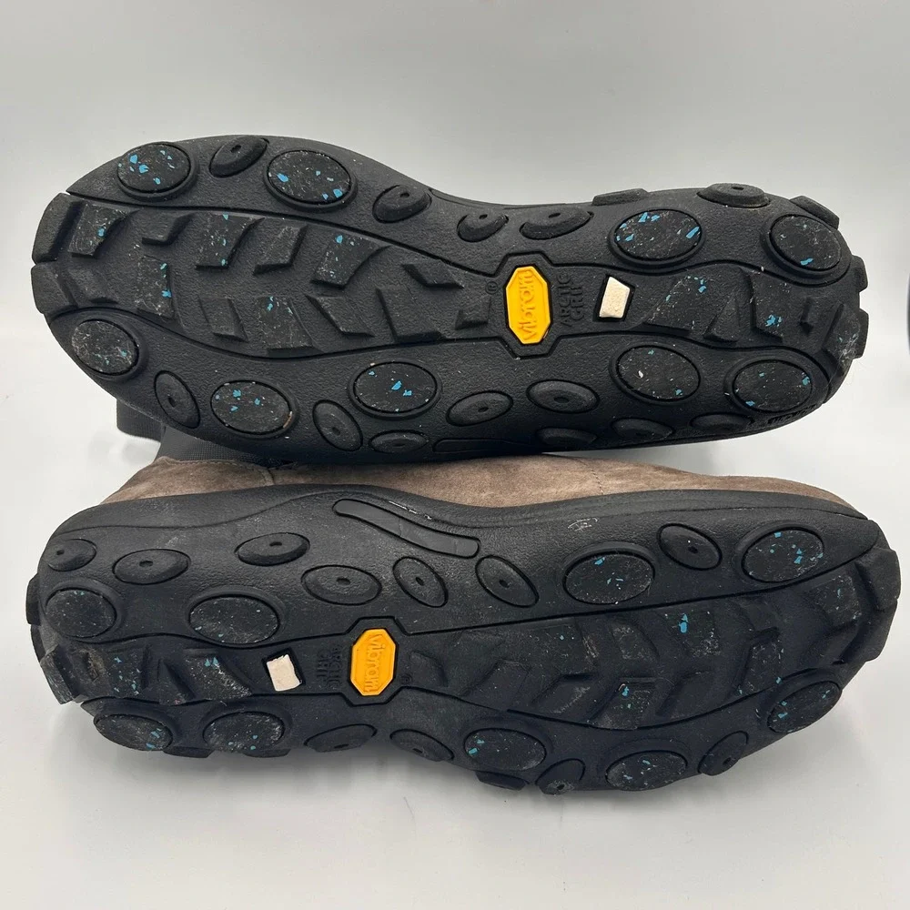 Merrell Jungle Mid Zip Waterproof Mens 10 Boots‎ Grey Suede Vibram 100 Gram